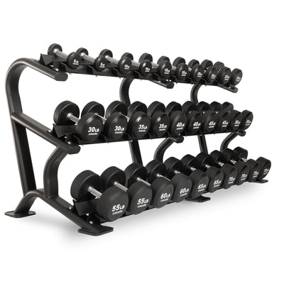 Round Commercial Urethane Dumbbells (5-50 lb and 5-75 lb Sets)