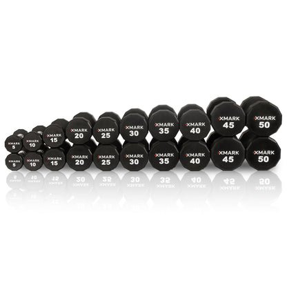 12-Sided Commercial Urethane Dumbbells (5-50 lb and 5-75 lb Sets)