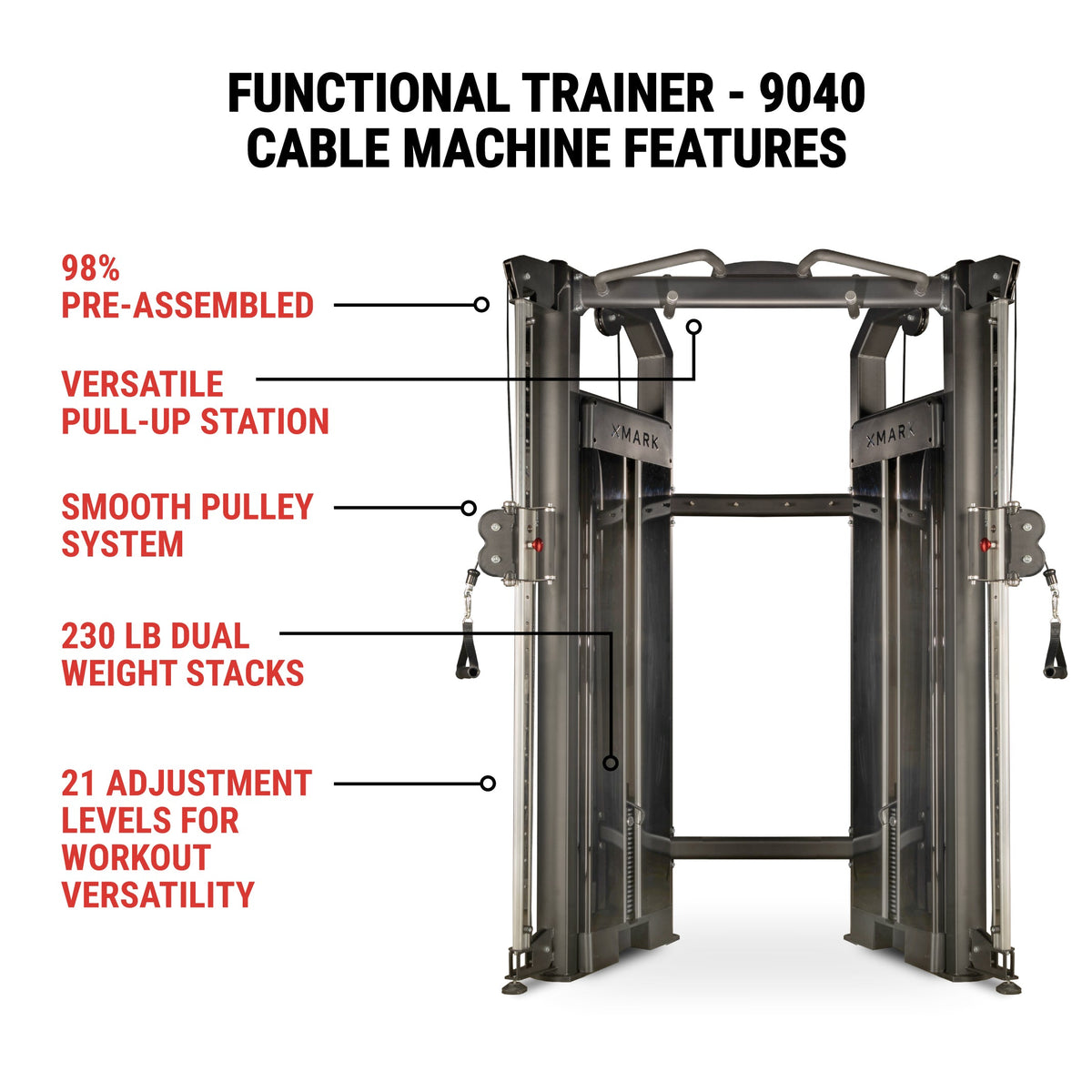 Functional Trainer With Dual 230 lb Weight Stacks
