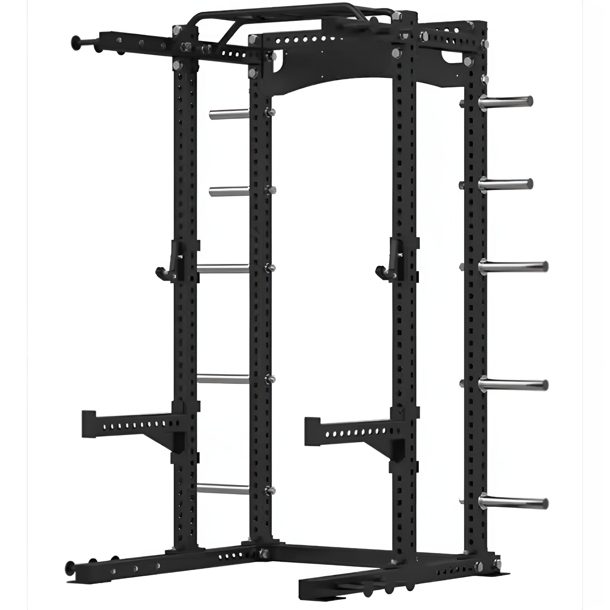 Power Rack Built to Support Heavy Lifting, Commercial Steel Frame, 450kg Capacity, Integrated Plate Storage