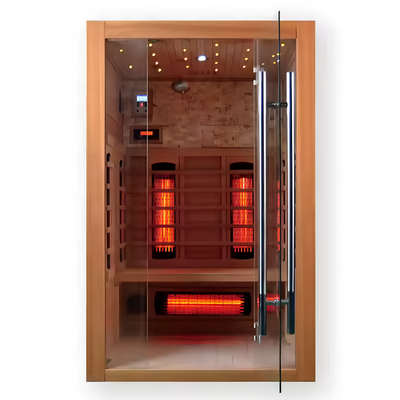 Infrared Sauna Cabin Built for Home Wellness, Multi-Zone Heating, FSC-Certified Hemlock, Digital Control