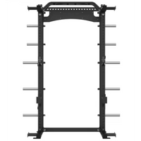 Power Rack Built to Support Heavy Lifting, Commercial Steel Frame, 450kg Capacity, Integrated Plate Storage