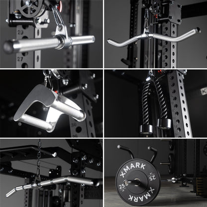 Commercial Half Rack Functional Trainer, Dual 220-Pound Stacks